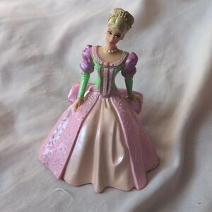 Vintage Y2K Barbie Princess Figure Sitting On Bench Gown Cake Topper Toy